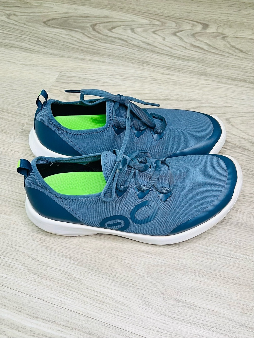 Oofos Shoes Mens Sz 9.5 Oomg Sports Ls Blue White Low Top Comfort Casual Sneaker